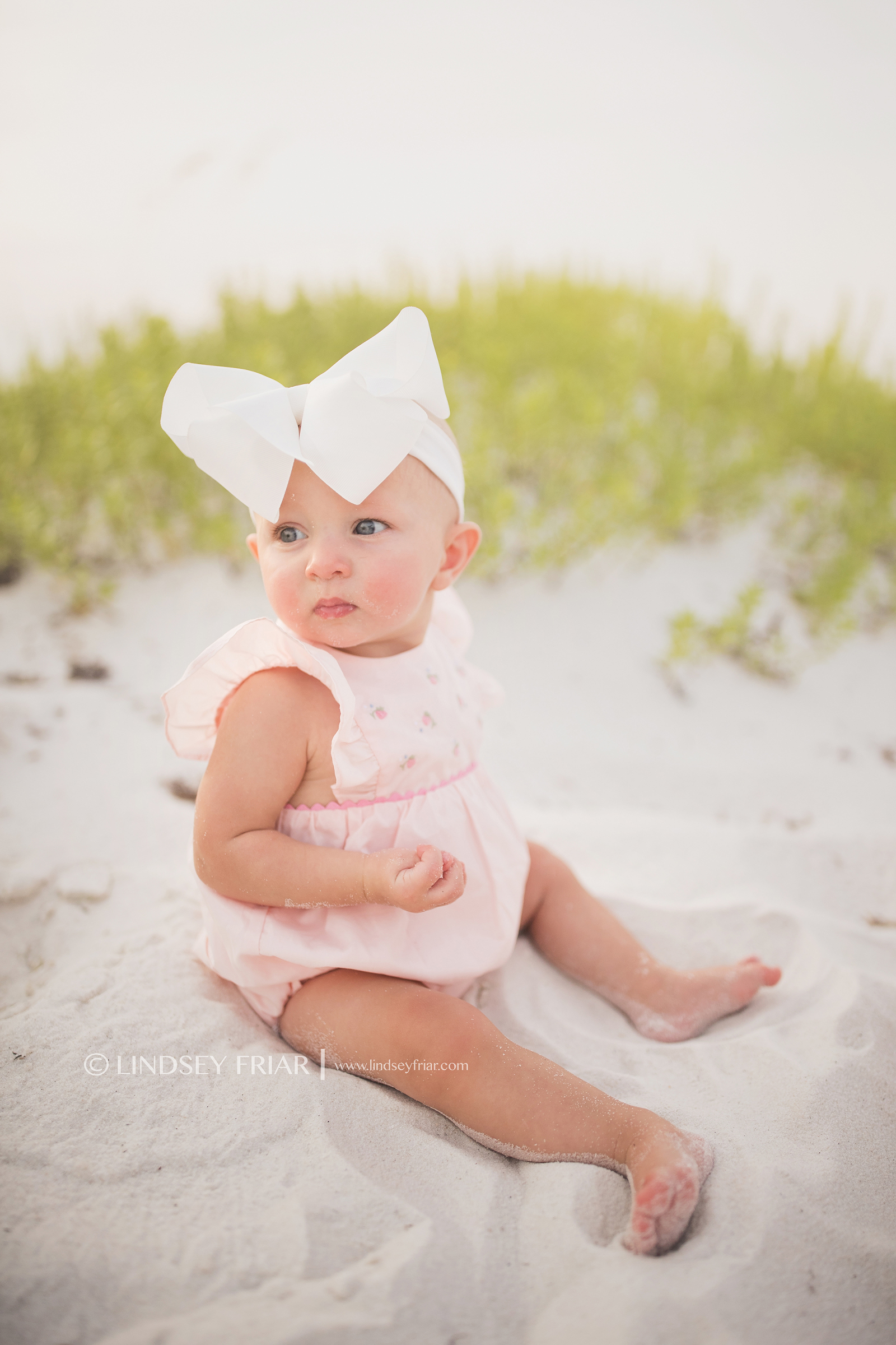 beach portrait of a 7 month old