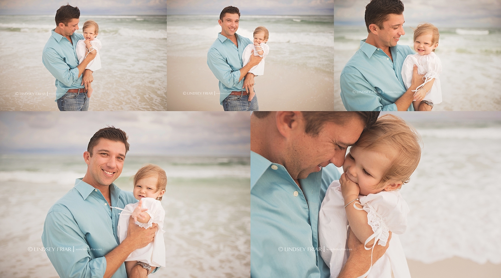 Daddy and Daughter bond on Pesnacola Beach