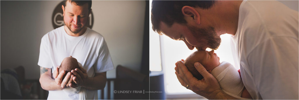 dad and newborn posing ideas