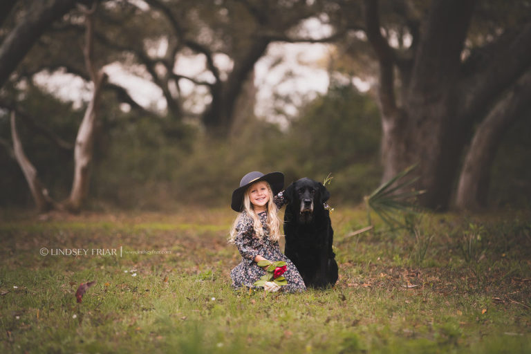 a girl and  her dog