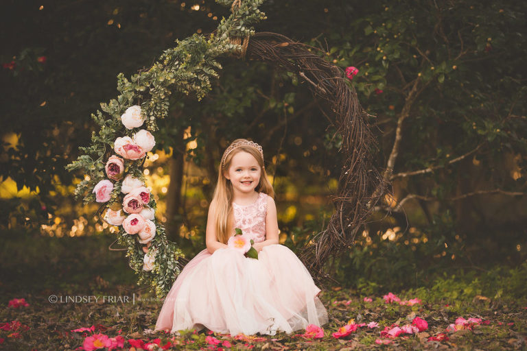 Floral Garden Swing Children Photography Mini Sessions in Gulf Breeze and Pensacola, FL