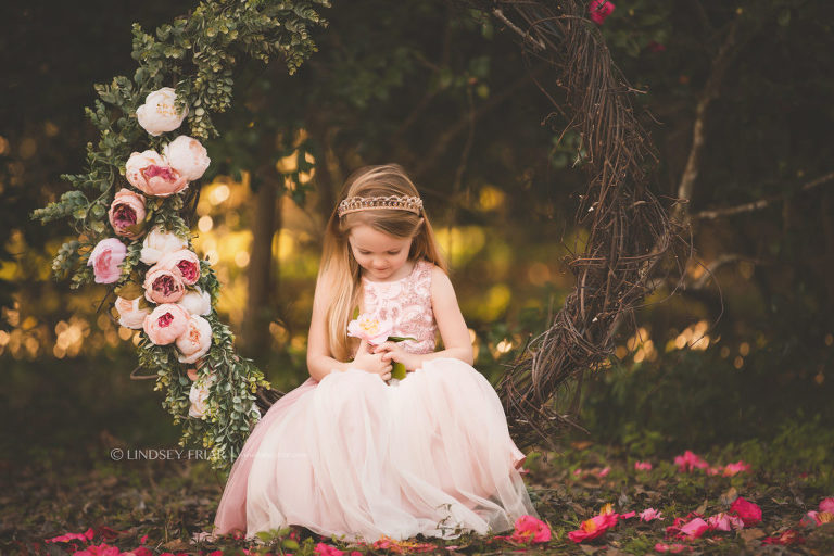 Floral Garden Swing Children Photography Mini Sessions in Gulf Breeze and Pensacola, FL