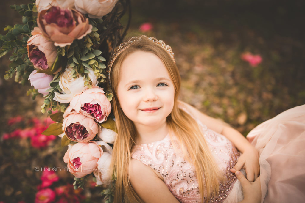 Floral Garden Swing Children Photography Mini Sessions in Gulf Breeze and Pensacola, FL