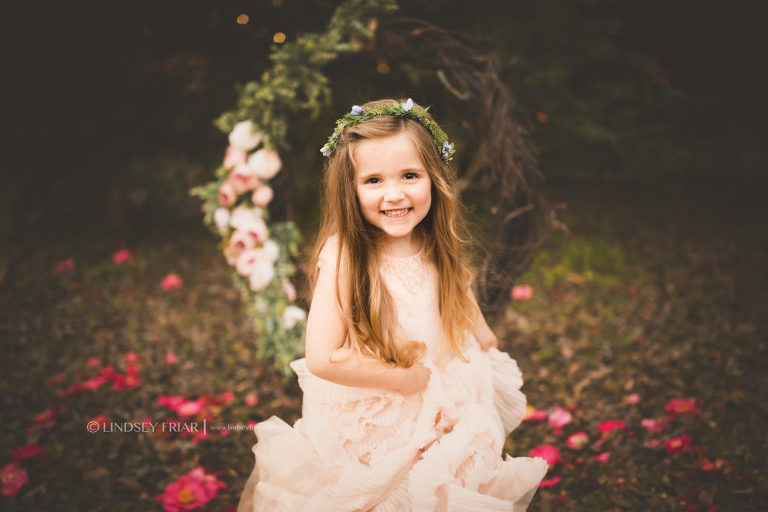 Floral Garden Swing Children Photography Mini Sessions in Gulf Breeze and Pensacola, FL