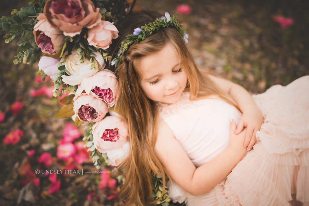 Floral Garden Swing Children Photography Mini Sessions in Gulf Breeze and Pensacola, FL