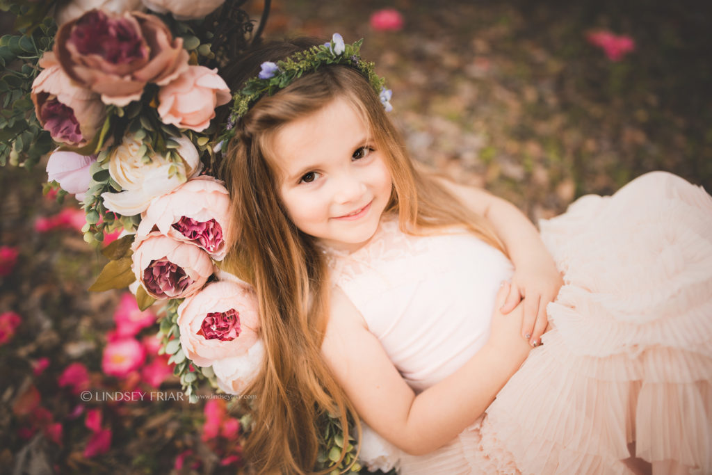 Floral Garden Swing Children Photography Mini Sessions in Gulf Breeze and Pensacola, FL