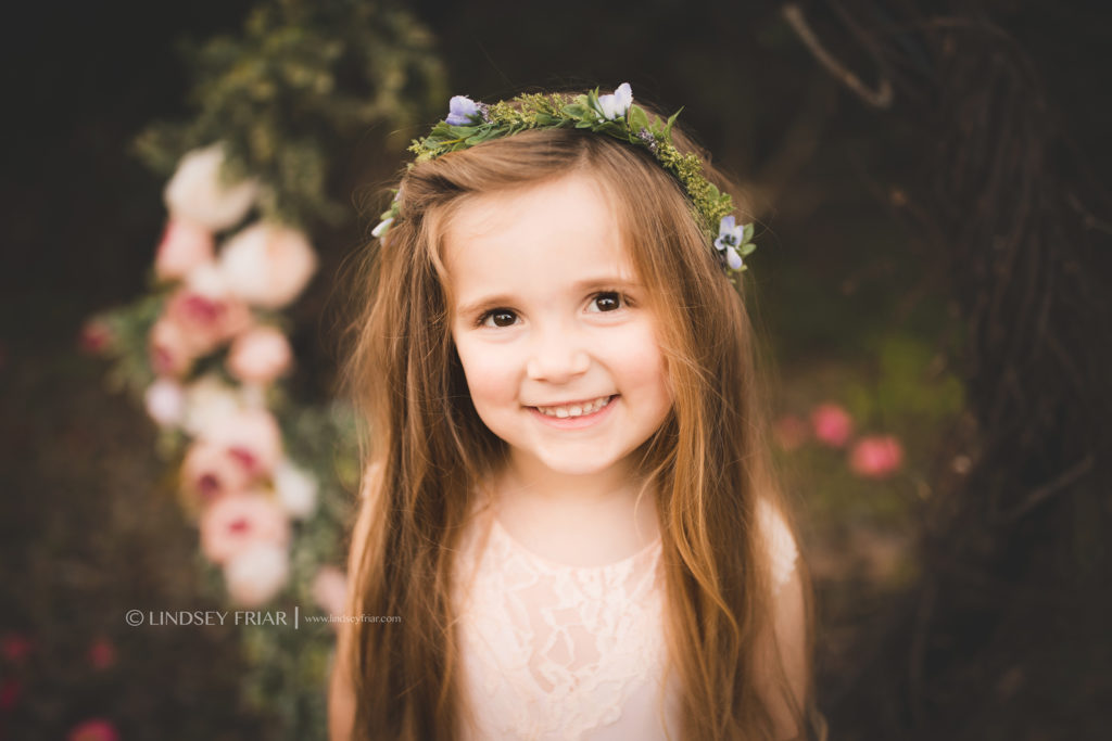 Floral Garden Swing Children Photography Mini Sessions in Gulf Breeze and Pensacola, FL