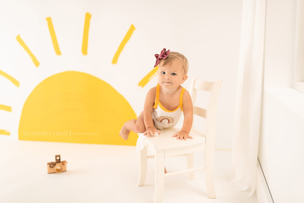 You are my sunshine theme smash cake photo shoot