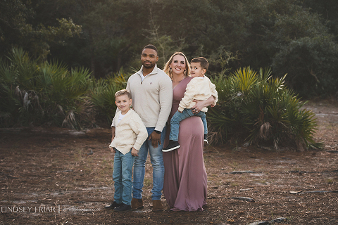 family posing for picture